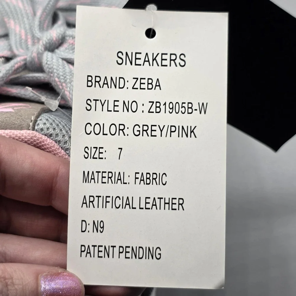 Zeba Sneakers‎ Womens 7 Gray Pink Hands Free Step In Walking Comfort Shoes NWOB